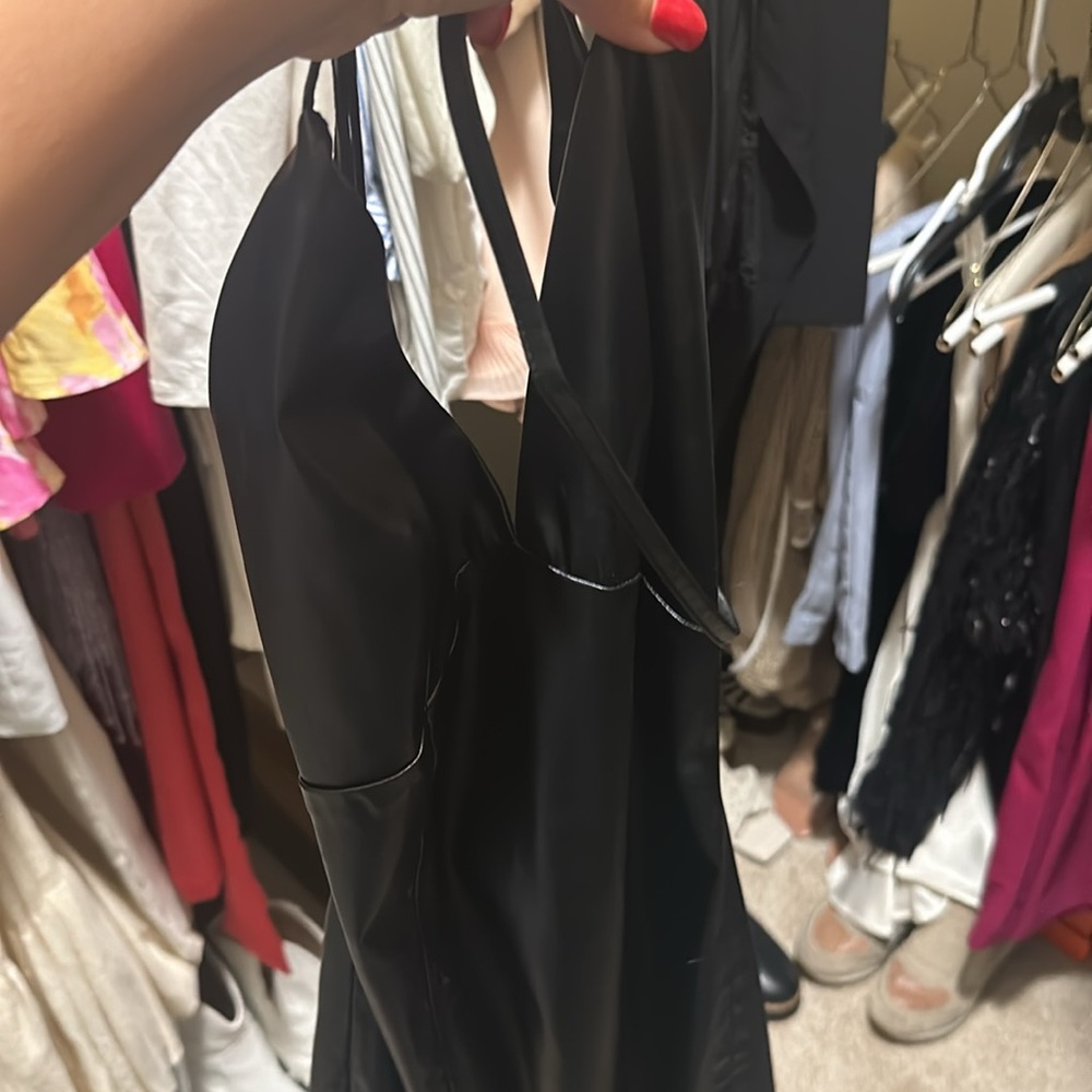 FAUX LEATHER SLIP DRESS - Picture 7 of 8